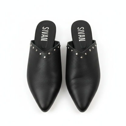 Black Leather Mules for Women - Large Sizes 10–14 | Tokio by Sivan