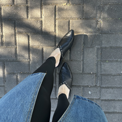 Black Leather Mules for Women - Large Sizes 10–14 | Tokio by Sivan