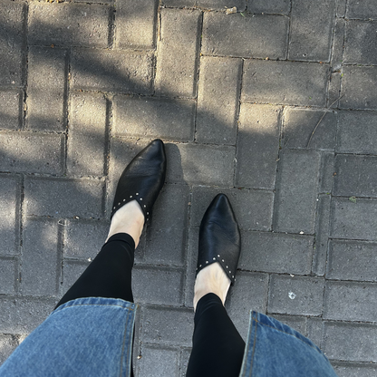 Black Leather Mules for Women - Large Sizes 10–14 | Tokio by Sivan